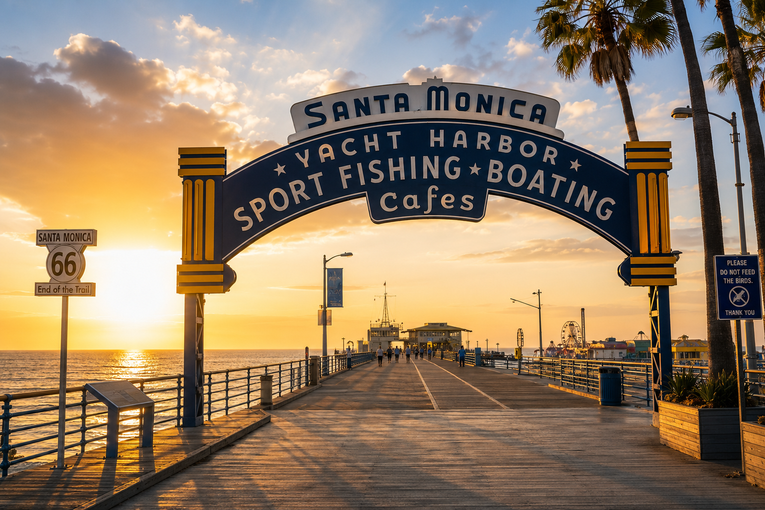 Santa Monica Pier at sunrise